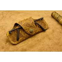 Campers Leather Gözlük Kabı Desenli Antik Sarı