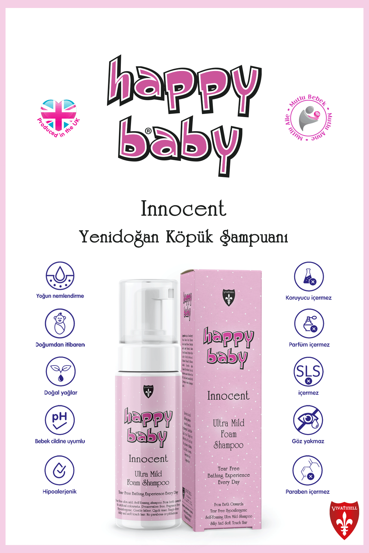 Happy Baby Ultra Mild Foam Shampoo Yeni Doğan Köpük Şampuan 150 Ml